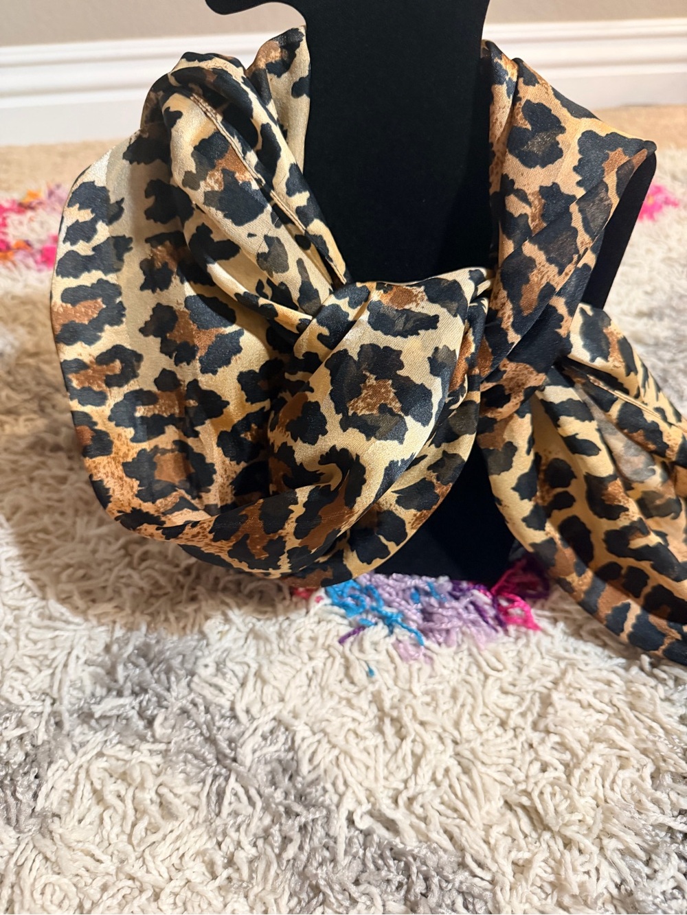 Leopard Print Oblong Scarf